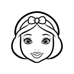 Snow White's face with a bow headband coloring page