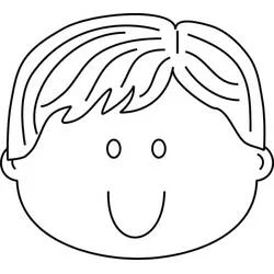 Boy's face smiling coloring page