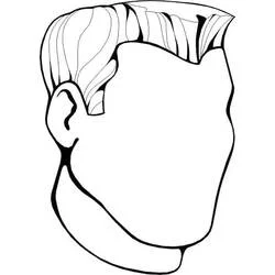 Blank man's face with wavy hair coloring page