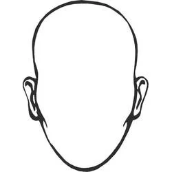 Bald head outline with empty face coloring page