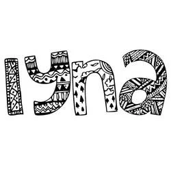 First Name Lyna in patterned letters coloring page