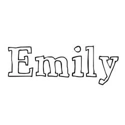 Emily written in bubble letters coloring page