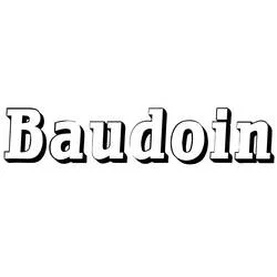 Baudoin first name in bold letters coloring page
