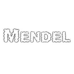 Mendel written in bubble letters coloring page