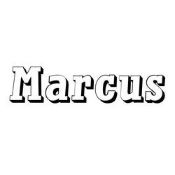 First name Marcus in bold letters coloring page