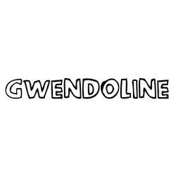 Gwendoline in bubble letters coloring page
