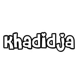 Khadidja name in bubble letters coloring page