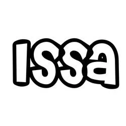 First Name Issa in bubble letters coloring page