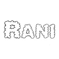 First Name Rani in bubble letters coloring page