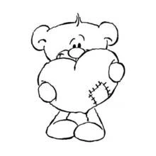 Teddy bear with a tufted head coloring page