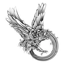 Golden eagle tattoo design coloring page