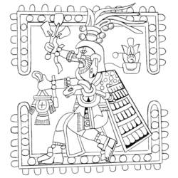 Quetzalcoatl in Aztec codex style coloring page
