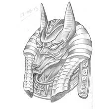Anubis head with jackal ears and headdress coloring page