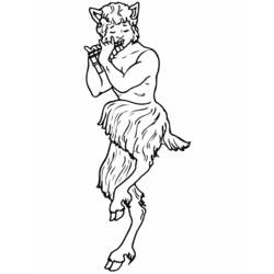 Faun playing the pan flute coloring page