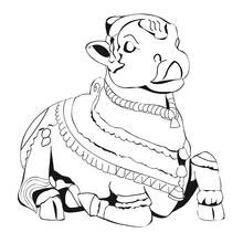 Nandi the bull god seated coloring page