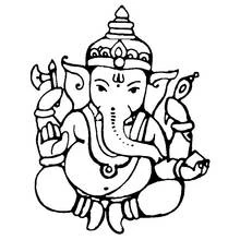 Ganesha seated with four arms coloring page
