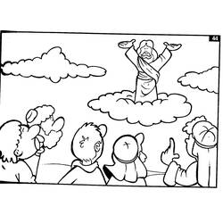 Jesus ascending into the clouds coloring page