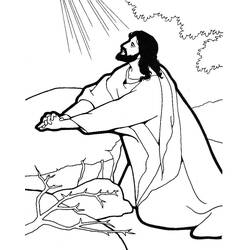 Jesus praying in the garden coloring page