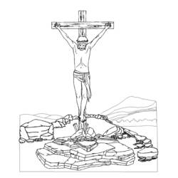 Jesus on the cross at Calvary coloring page
