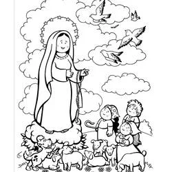 Notre Dame de Lourdes - Free printable coloring pages