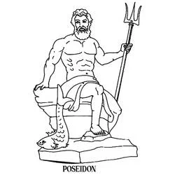 Poseidon the God of the Seas coloring page
