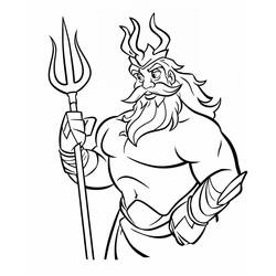 Poseidon with wristbands and crown coloring page