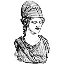 Minerva wearing a helmet coloring page