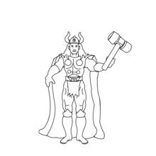 Thor with a horned helmet and T belt coloring page