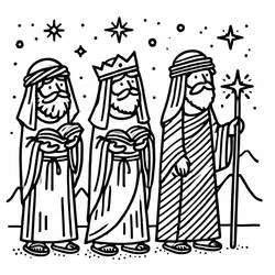Three Wise Men - Free printable coloring pages