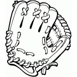 Baseball glove with laced webbing coloring page