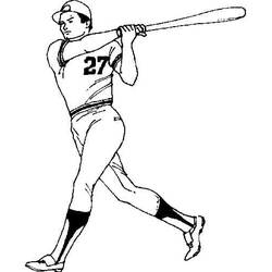 Baseball player swinging his bat coloring page