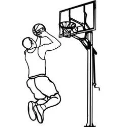 Basketball player dunking the ball coloring page