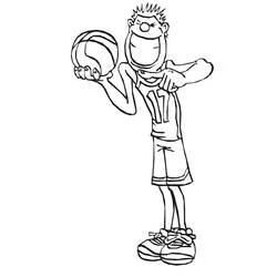 Basketball player showing off his ball coloring page
