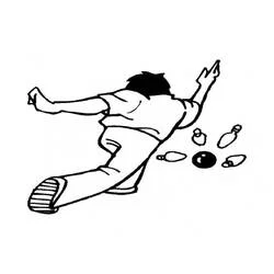 Boy throwing a bowling ball coloring page