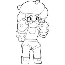 Rosa from Brawl Stars in boxing stance coloring page