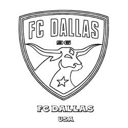 FC Dallas shield logo with longhorn coloring page