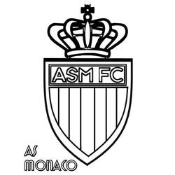 AS Monaco football club emblem coloring page