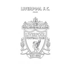 Liverpool FC crest with flaming torches coloring page