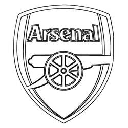 Arsenal club crest with cannon coloring page