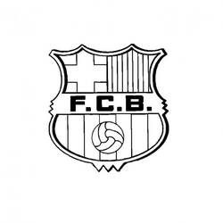 FC Barcelona shield with F.C.B. lettering coloring page