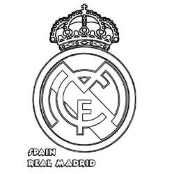 Real Madrid crest with royal crown coloring page