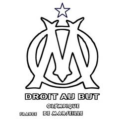 Olympique de Marseille football club logo coloring page