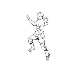 Handball player with knee pads and sport shoes coloring page