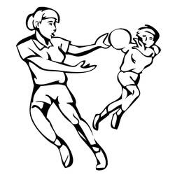 Handball player throwing a ball coloring page