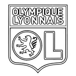 Lyon FC shield with large letter L coloring page