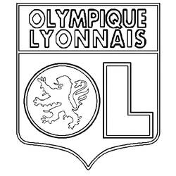 Lyon FC crest shield coloring page