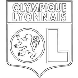 Lyon FC shield with lion emblem coloring page