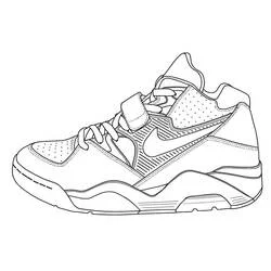 Nike high-top basketball sneaker coloring page