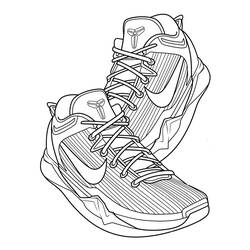 Nike high-top basketball shoes coloring page