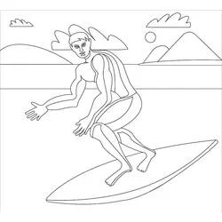 Surfing - Free printable coloring pages
